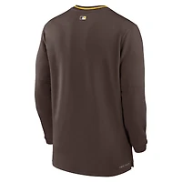 Haut Nike marron à demi-zip Performance Authentic Collection des Padres de San Diego pour homme