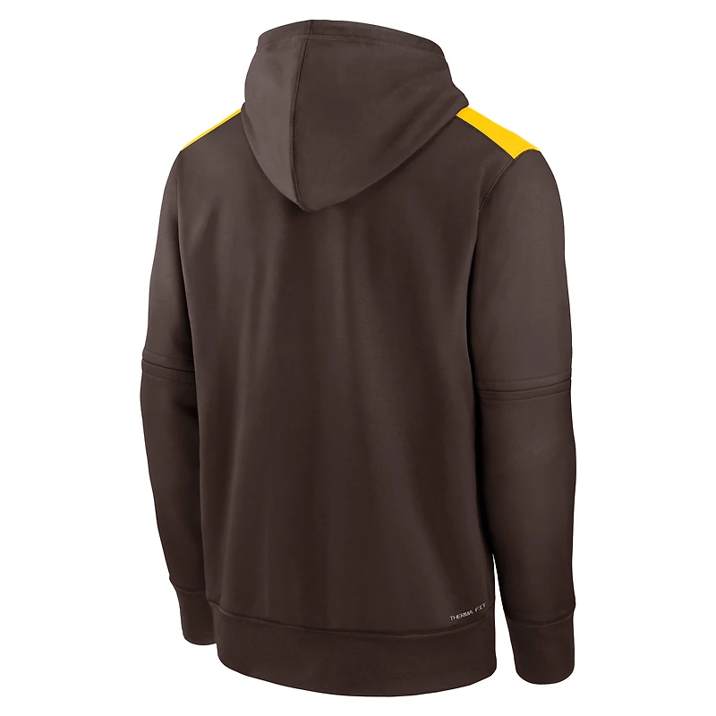 Men's Nike Brown San Diego Padres Authentic Collection Performance Pullover Hoodie