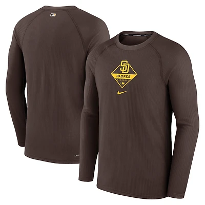 T-shirt à manches longues Nike marron San Diego Padres Authentic Collection Raglan Performance pour homme