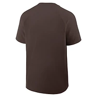 Coupe-vent à manches courtes raglan Nike marron pour homme San Diego Padres Authentic Collection