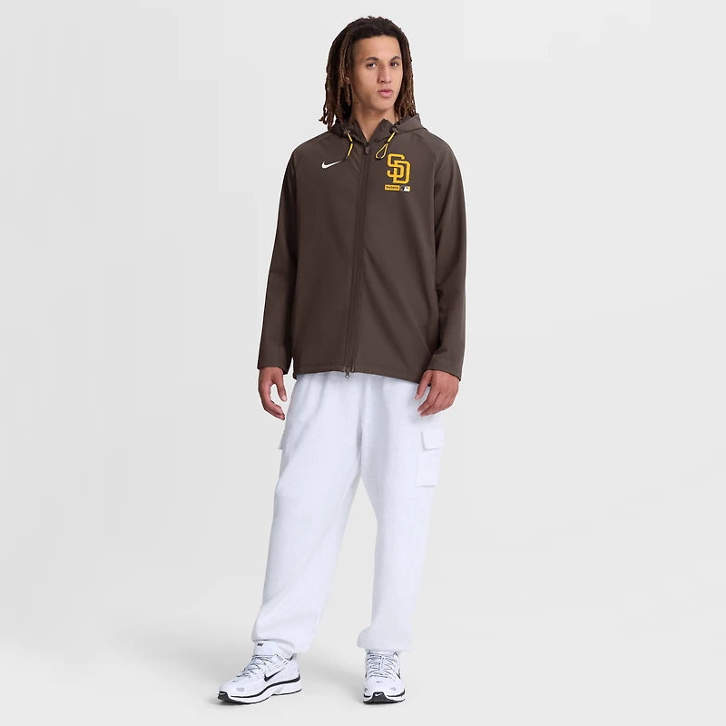 Veste à capuche zippée intégrale Nike marron San Diego Padres Authentic Collection pour homme