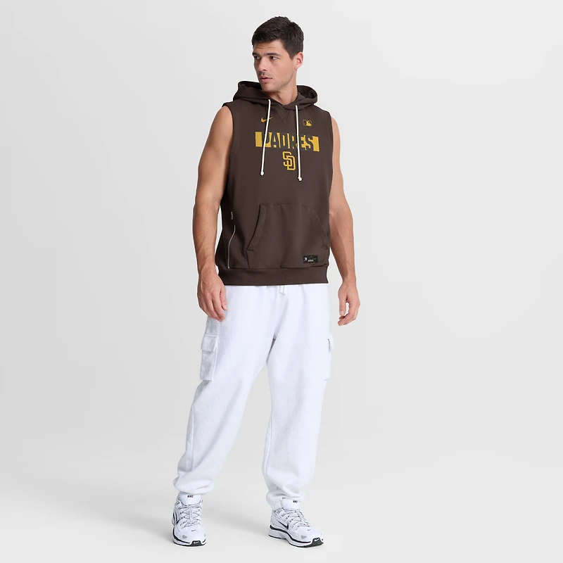 Sweat à capuche sans manches Nike marron San Diego Padres Authentic Collection Standard Issue Dri-FIT pour homme