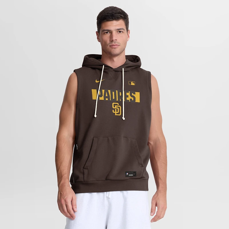 Men's Nike Brown San Diego Padres Authentic Collection Standard Issue Dri-FIT Sleeveless Hoodie