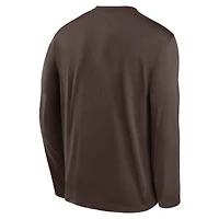 T-shirt à manches longues Nike San Diego Padres Authentic Collection Team Logo Legend Performance pour homme, marron