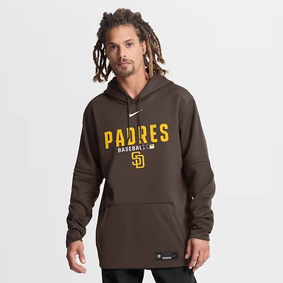 Sweat à capuche Nike Authentic Collection Therma-FIT marron pour homme, San Diego Padres