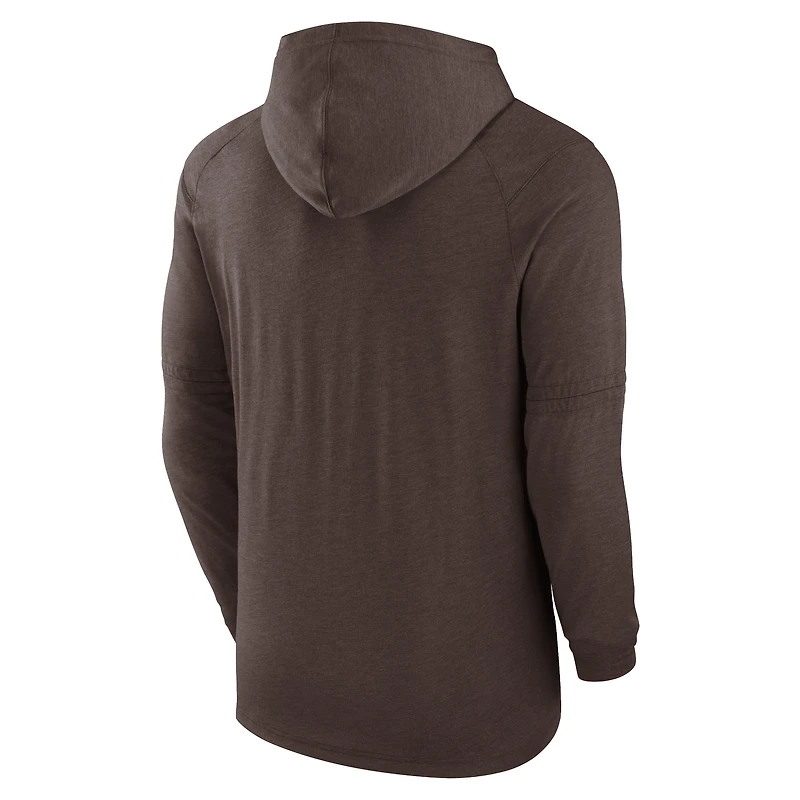 Sweat à capuche enfiler triple mélange Performance Nike San Diego Padres Authentic Collection pour homme, marron