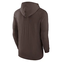 Sweat à capuche enfiler triple mélange Performance Nike San Diego Padres Authentic Collection pour homme, marron