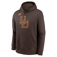 Men's Nike Brown San Diego Padres Cooperstown Collection Logo Club Pullover Hoodie