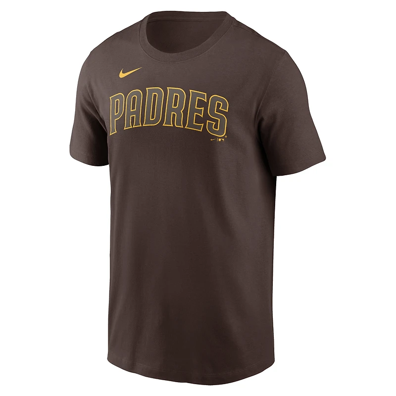T-shirt Nike marron pour hommes des San Diego Padres Fuse Wordmark