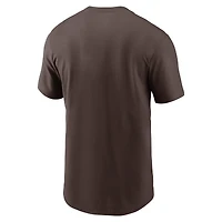 T-shirt Nike marron pour hommes des San Diego Padres Fuse Wordmark