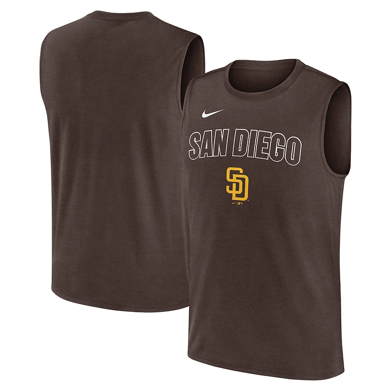 Men's Nike Brown San Diego Padres Knockout Dri-FIT Muscle Tank Top