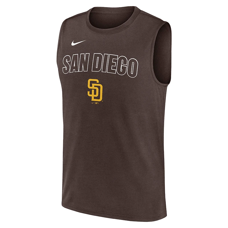 Débardeur Nike marron San Diego Padres Knockout Dri-FIT Muscle pour homme