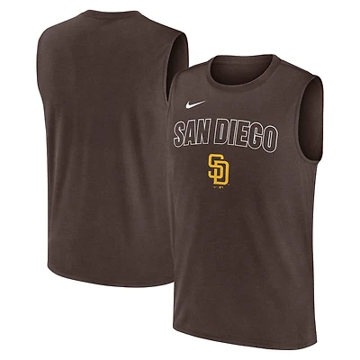 Men's Nike Brown San Diego Padres Knockout Dri-FIT Muscle Tank Top