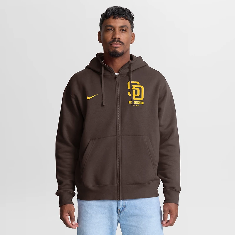 Men's Nike Brown San Diego Padres Primetime Lockup Full-Zip Hoodie