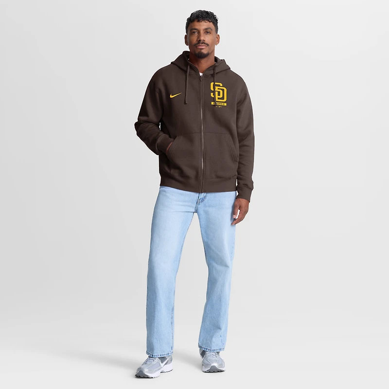 Men's Nike Brown San Diego Padres Primetime Lockup Full-Zip Hoodie