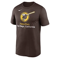 T-shirt Nike marron pour homme, modèle Stadium Legend Performance des Padres de San Diego