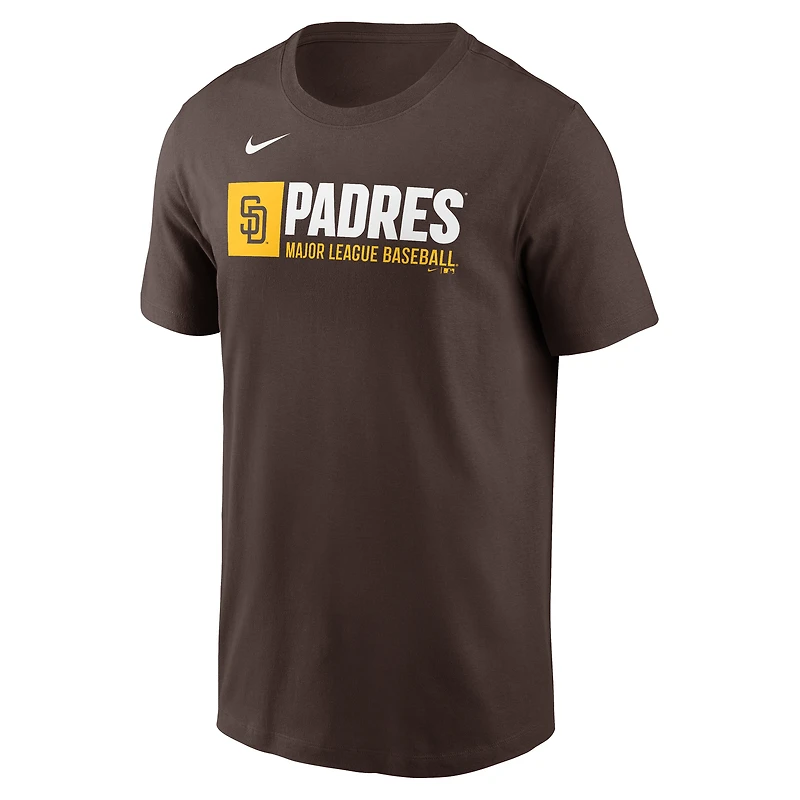 T-shirt Nike marron pour homme avec logo Team Block des San Diego Padres