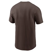 T-shirt Nike marron pour homme avec logo Team Block des San Diego Padres