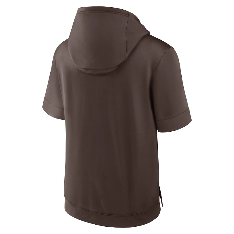 Sweat à capuche manches courtes Nike marron San Diego Padres Tri-Code Lockup pour hommes