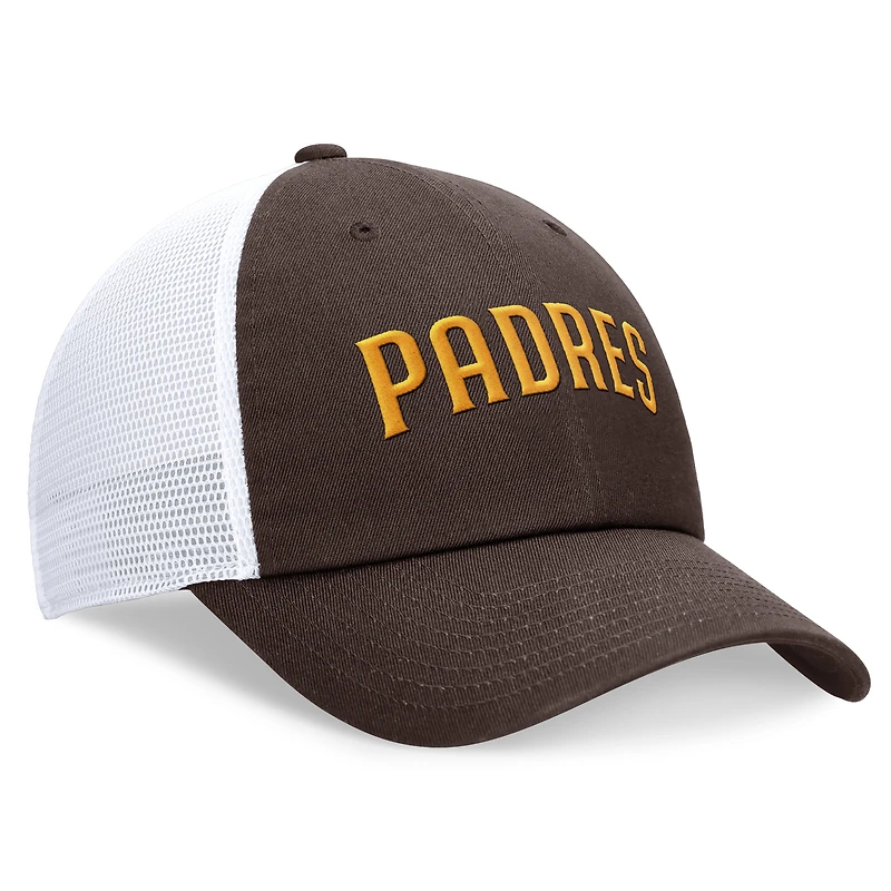 Casquette de camionneur ajustable Nike marron pour homme avec inscription San Diego Padres