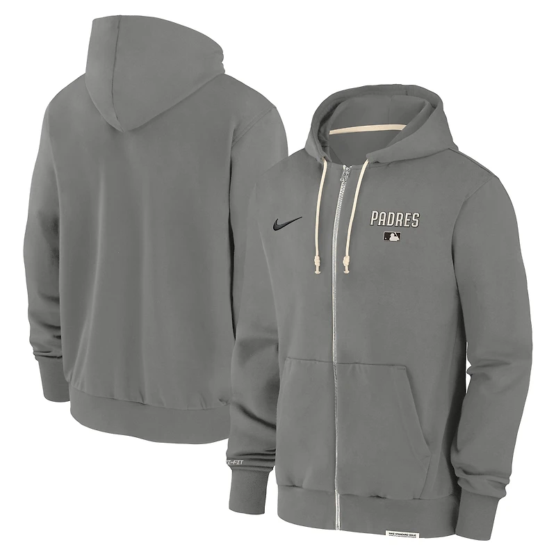 Men's Nike Charcoal San Diego Padres Authentic Collection Travel Performance Full-Zip Hoodie