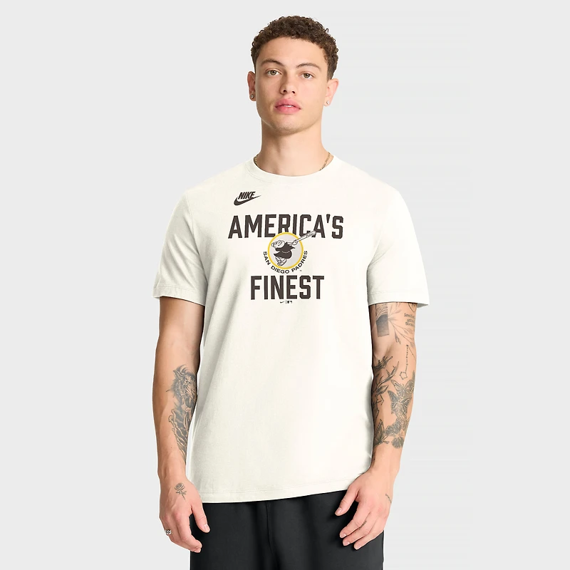 T-shirt Nike crème pour homme, collection San Diego Padres Cooperstown, inspiré des années 70