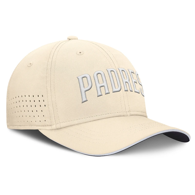 Casquette Nike Rise Performance Flex crème pour homme des Padres de San Diego