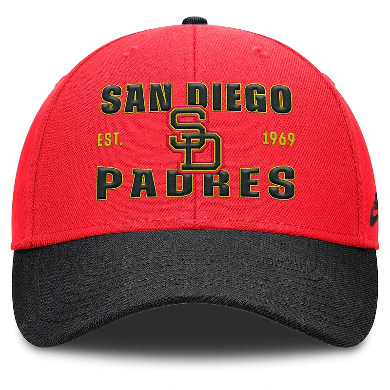 Men's Nike Crimson/Black San Diego Padres Neon 90s Rise Adjustable Hat