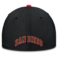 Men's Nike Crimson/Black San Diego Padres Neon 90s Rise SwooshFlex Hat