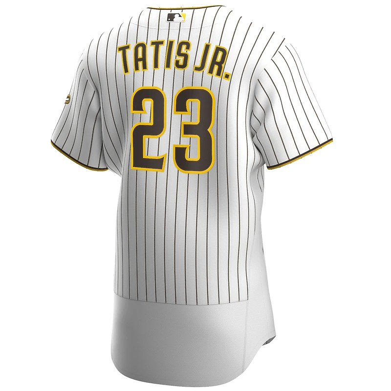 Maillot de joueur authentique Nike Fernando Tatís Jr. pour Homme Blanc/Marron San Diego Padres Domicile