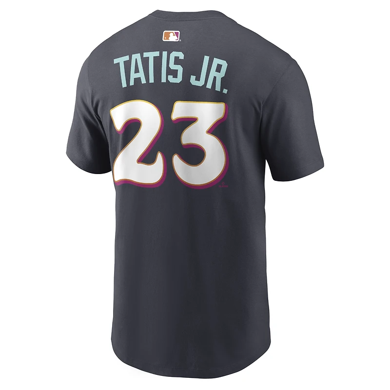 Men's Nike Fernando Tatis Jr. Obsidian San Diego Padres 2026 City Connect Name & Number T-Shirt