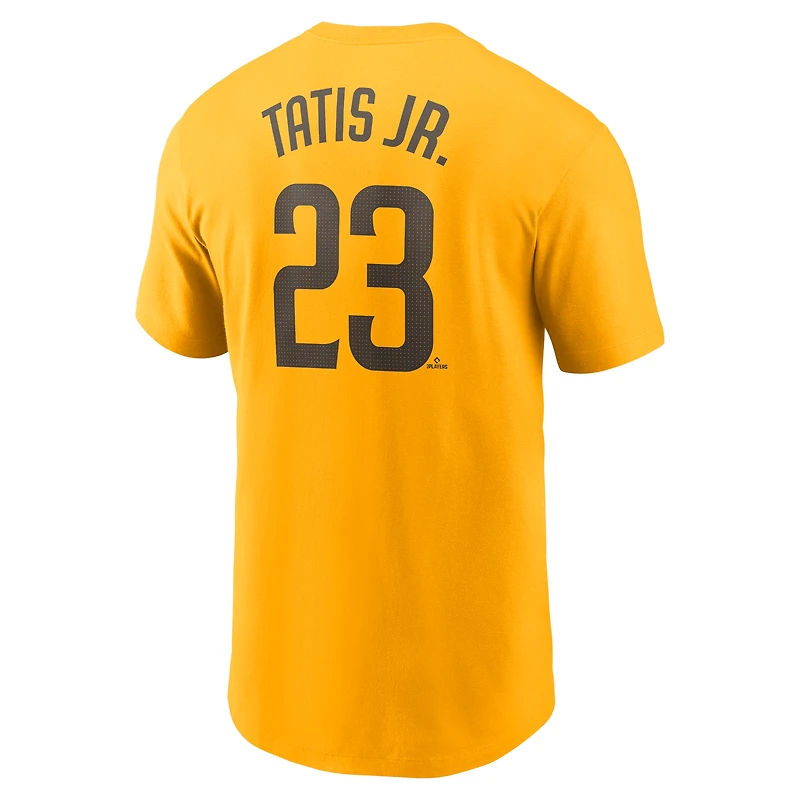 Men's Nike Fernando Tatis Jr. Gold San Diego Padres Fuse Name & Number T-Shirt