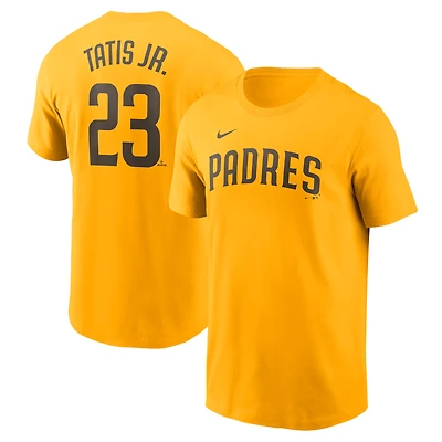 T-shirt avec nom et numéro Nike Fernando Tatis Jr. Gold San Diego Padres Fuse pour homme