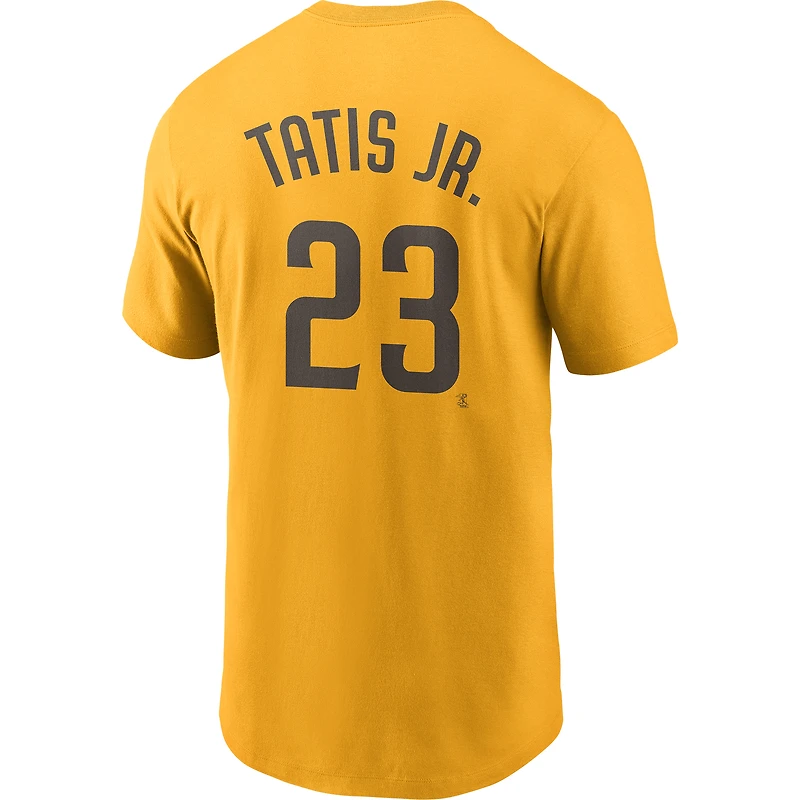 T-shirt Nike Fernando Tatis Jr. doré avec nom et numéro des San Diego Padres pour homme