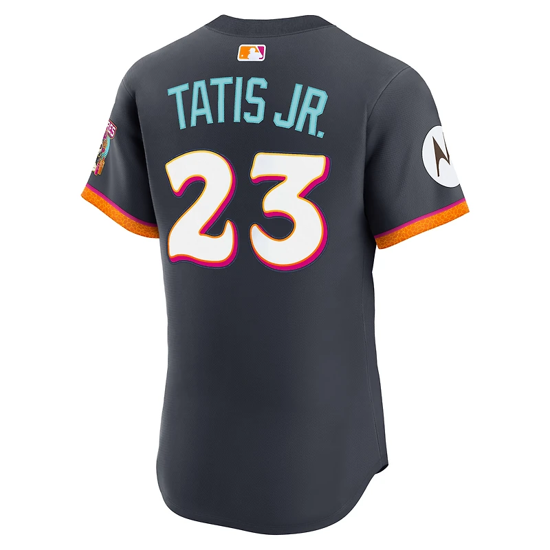 Men's Nike Fernando Tatis Jr. Obsidian San Diego Padres 2026 City Connect Authentic Sponsor Patch Jersey