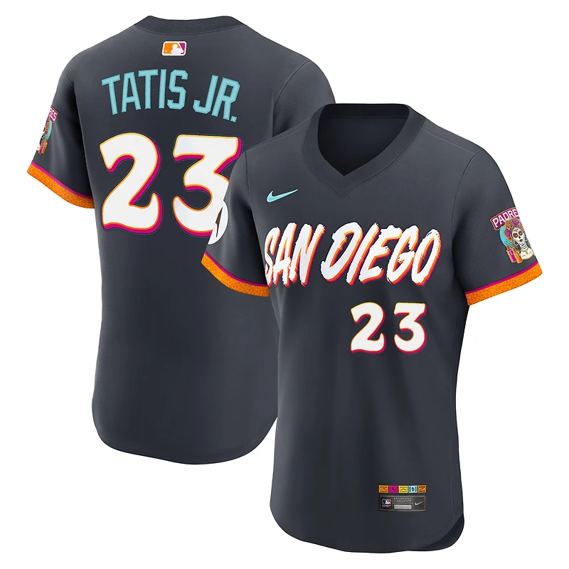 Men's Nike Fernando Tatis Jr. Obsidian San Diego Padres 2026 City Connect Authentic Sponsor Patch Jersey