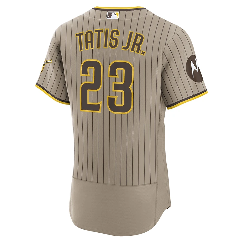 Men's Nike Fernando Tatis Jr. Sand San Diego Padres Alternate Authentic Sponsor Patch Jersey