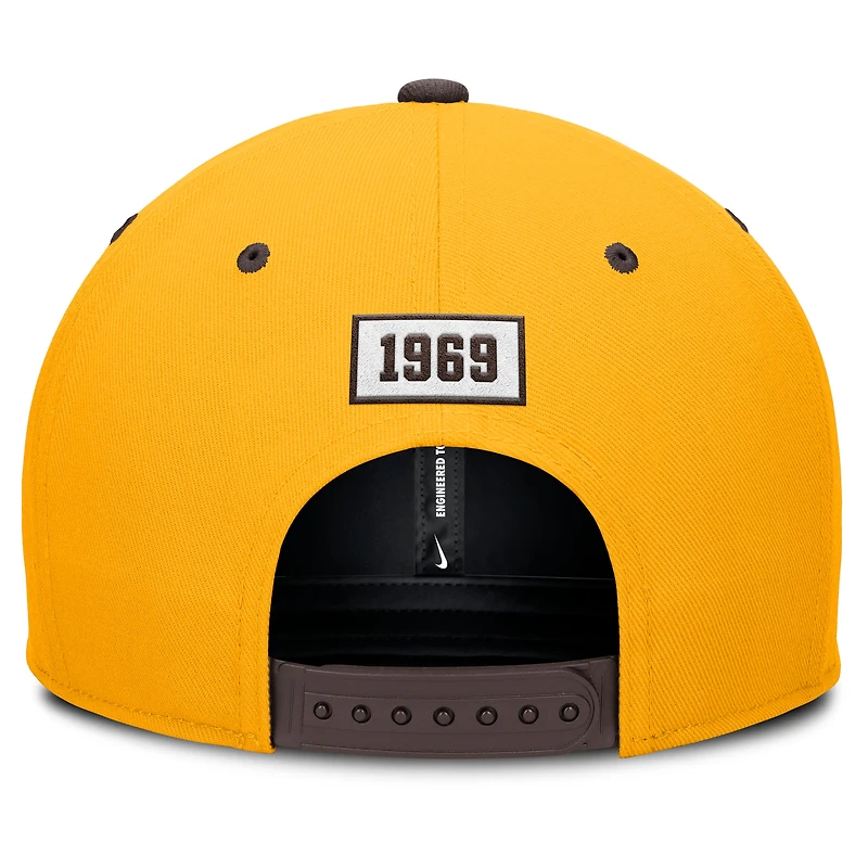 Men's Nike Gold/Brown San Diego Padres Cooperstown Collection Pro Performance Snapback Hat