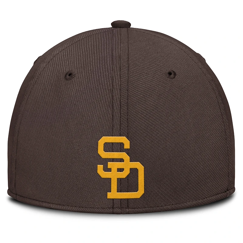 Casquette Nike Performance Flex grise/marron des Padres de San Diego Rise Swoosh pour homme