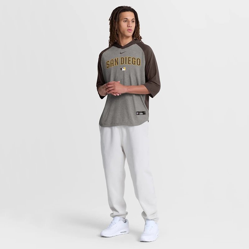 T-shirt à capuche Nike Authentic Collection Flux Dri-FIT gris San Diego Padres pour homme