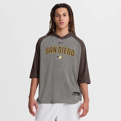 T-shirt à capuche Nike Authentic Collection Flux Dri-FIT gris San Diego Padres pour homme