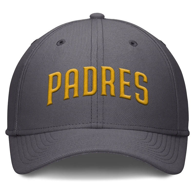Casquette Nike Performance Flex grise pour homme avec logo Swoosh des Padres de San Diego
