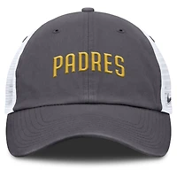 Casquette de camionneur ajustable Nike grise pour homme avec inscription San Diego Padres Wordmark Club