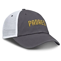 Casquette de camionneur ajustable Nike grise pour homme avec inscription San Diego Padres Wordmark Club