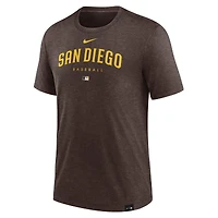 T-shirt Performance Tri-Blend Early Work San Diego Padres Nike pour homme, brun chiné