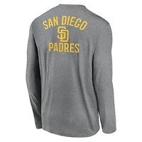 T-shirt à manches longues Nike Dri-FIT anthracite chiné pour homme des Padres de San Diego