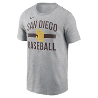T-shirt arqué gris chiné Nike pour homme des Padres de San Diego