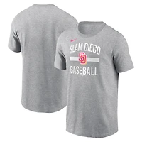 Men's Nike Heather Gray San Diego Padres City Connect Arched Team Phrase T-Shirt