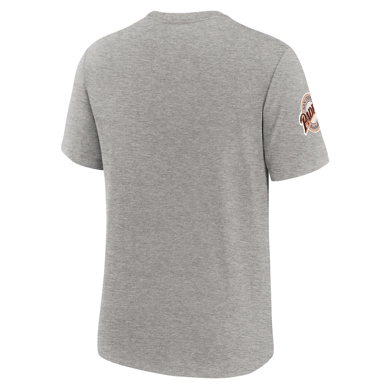 Men's Nike Heather Gray San Diego Padres Cooperstown Collection Eras Tri-Blend T-Shirt