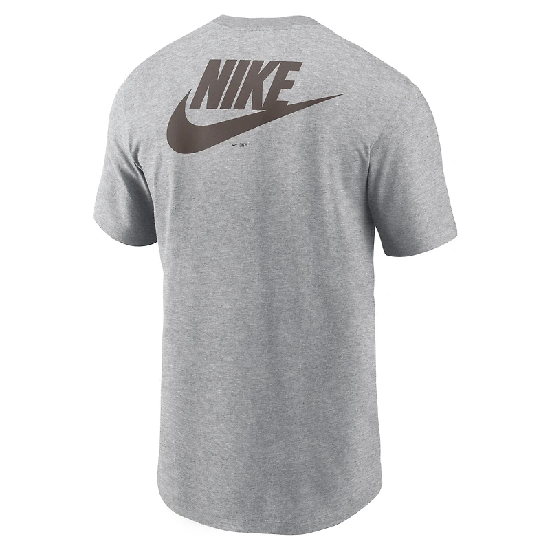 Men's Nike Heather Gray San Diego Padres Cooperstown Collection Large Logo 2-Hit T-Shirt